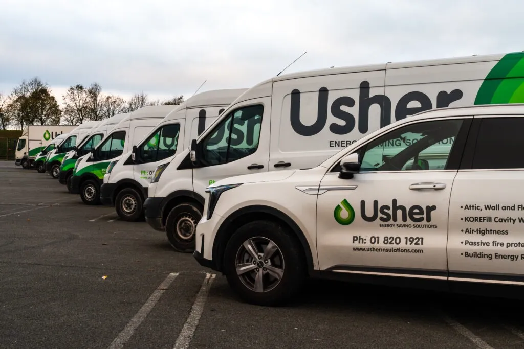 Usher Insulations fleet of vans