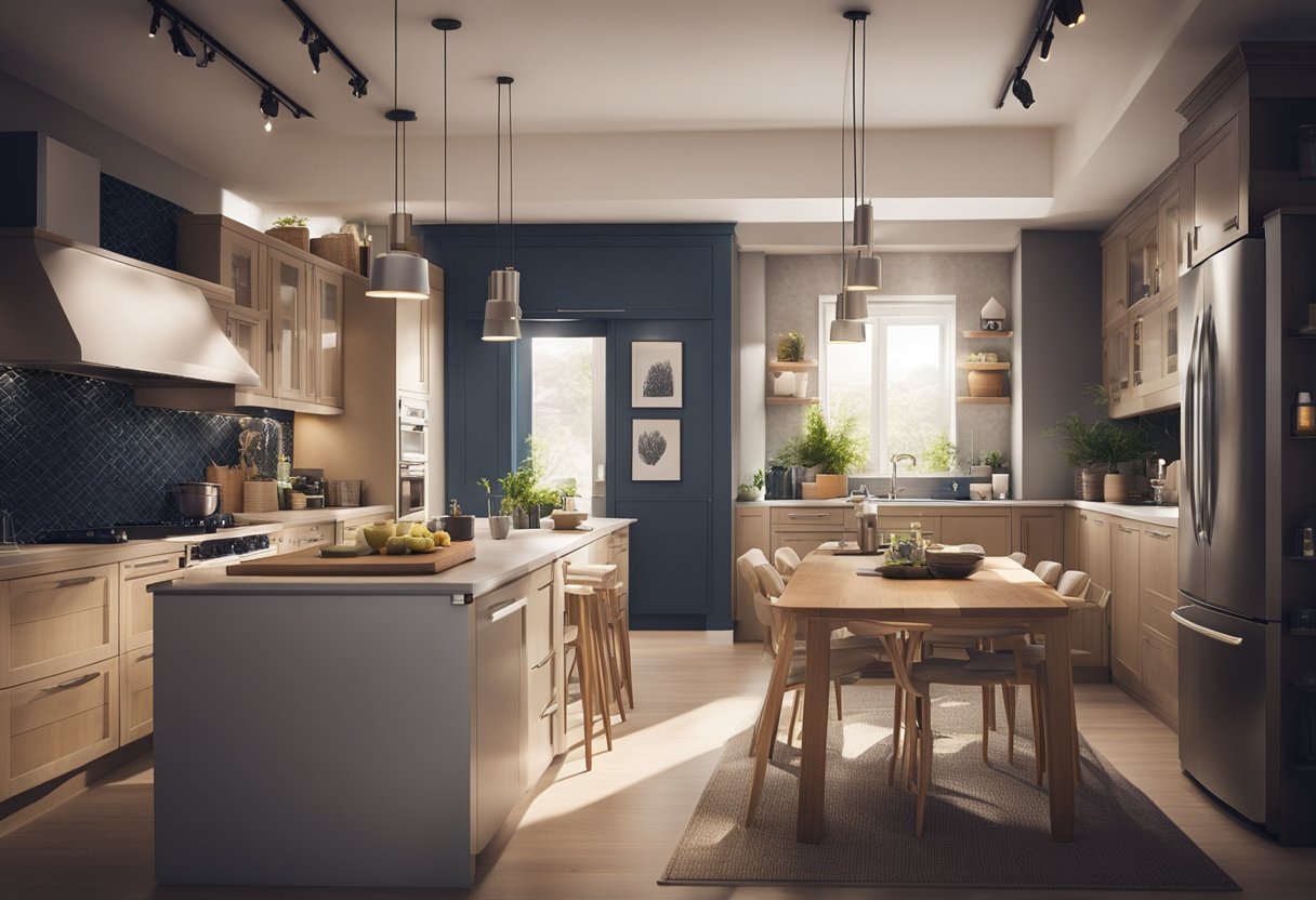 A modern, brightly-lit kitchen