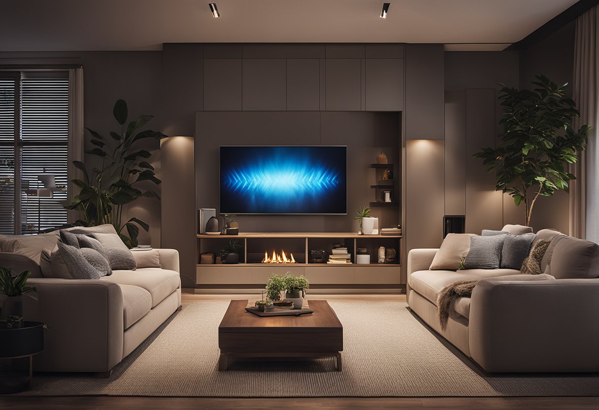 A cosy living room with a TV