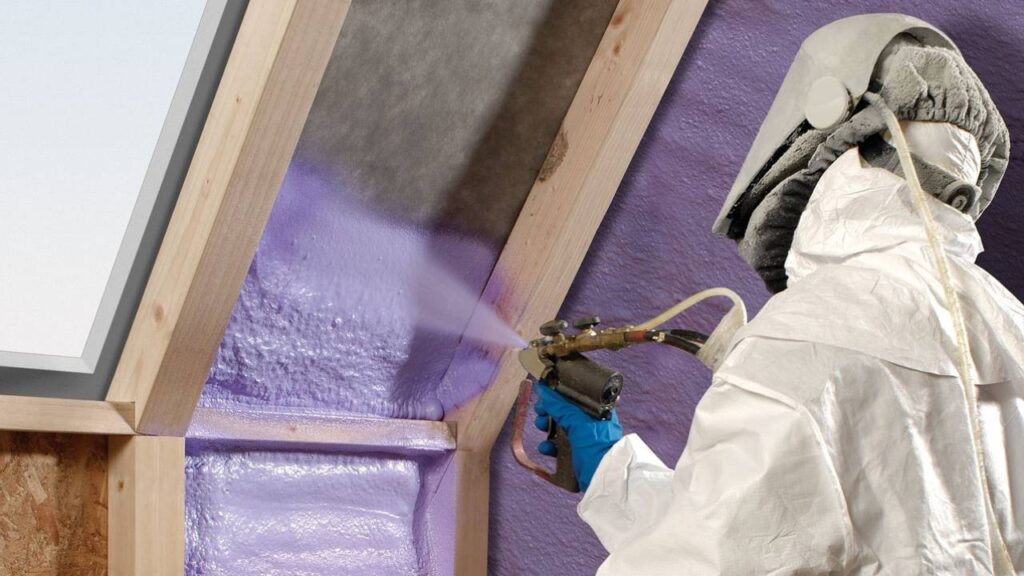 Spray foam attic insulation